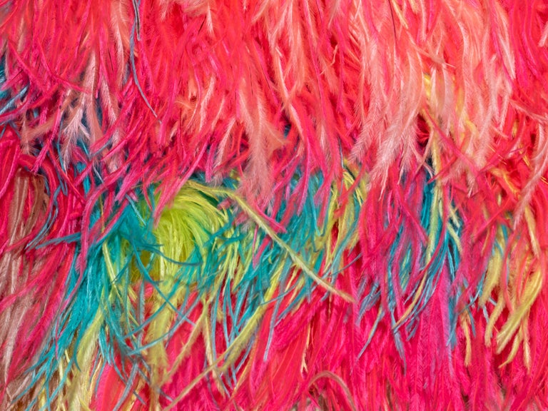 Dolce & Gabbana multicoloured ostrich feather-embellished bolero jacket, fw 2021 For Sale 6