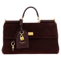 Dolce & Gabbana My Sicily Top Handle Bag — Burgundy