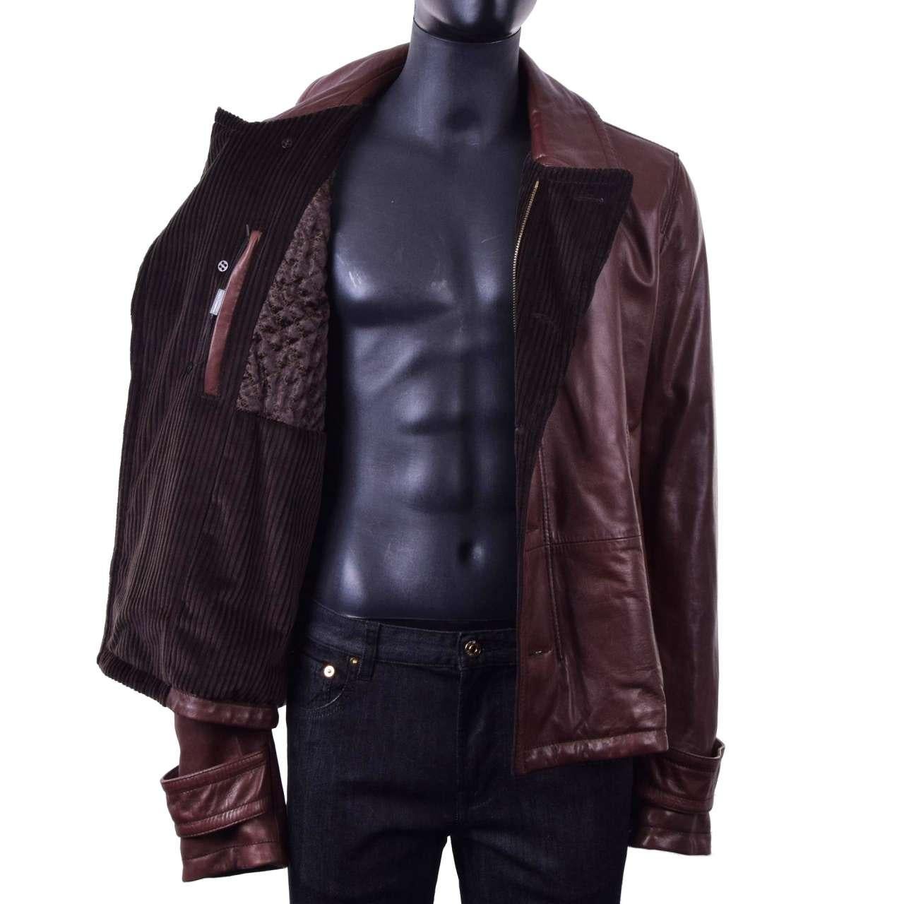 - Nappa lamb leather jacket with a contrast tweed collar by DOLCE & GABBANA Black Line - New with tag - Former RRP: EUR 1.950 - MADE in ITALY - Model: G9BQ6L-FUL1L-M0696 - Material: 90% Lambskin, 10% Cotton - Lining: 50% Cotton, 35% Acetat, 15%