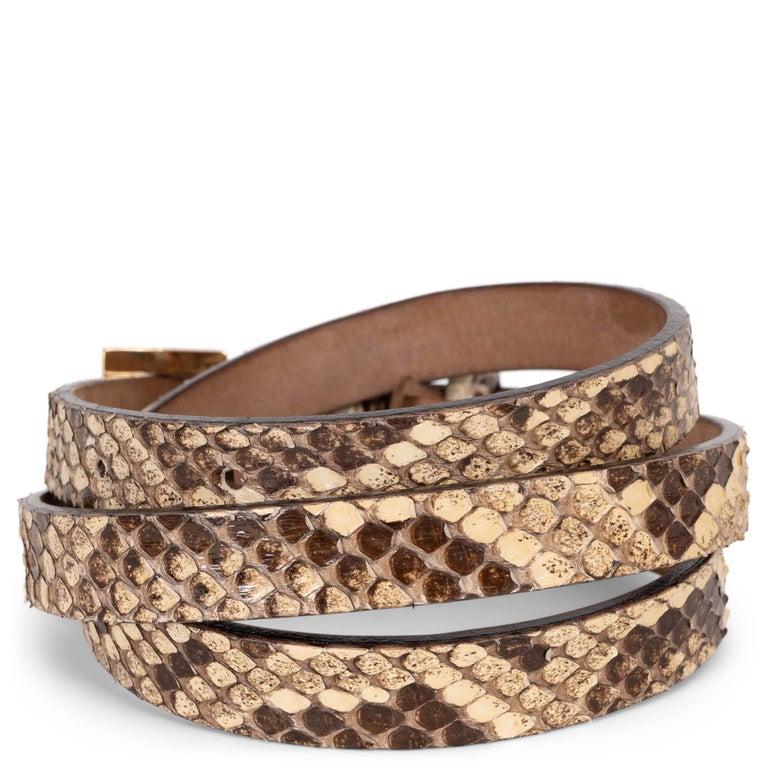 DOLCE and GABBANA natural SNAKESKIN Belt 85 / 34 For Sale at  display picture 1