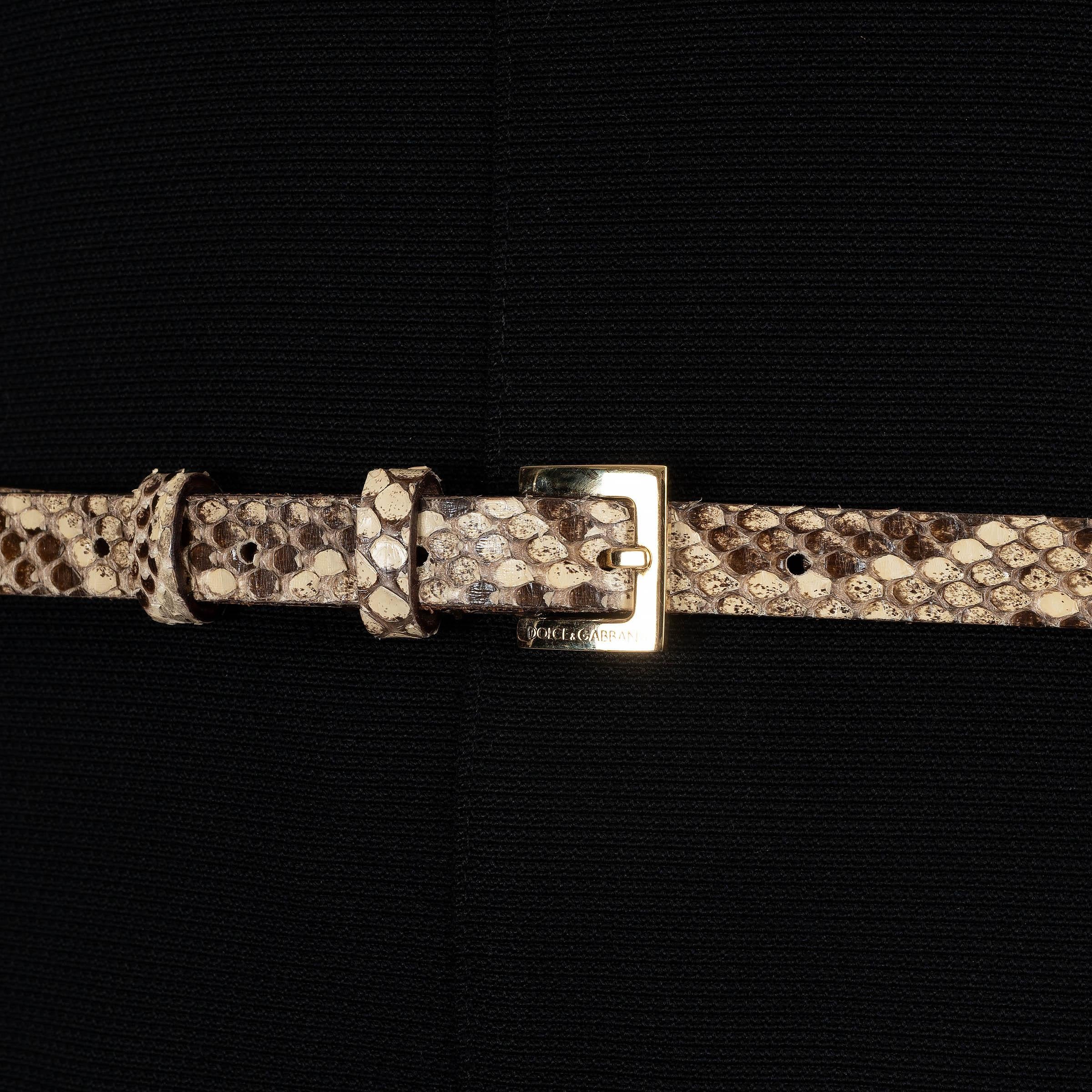 DOLCE & GABBANA natur SNAKESKIN Gürtel 85 / 34 im Angebot 1