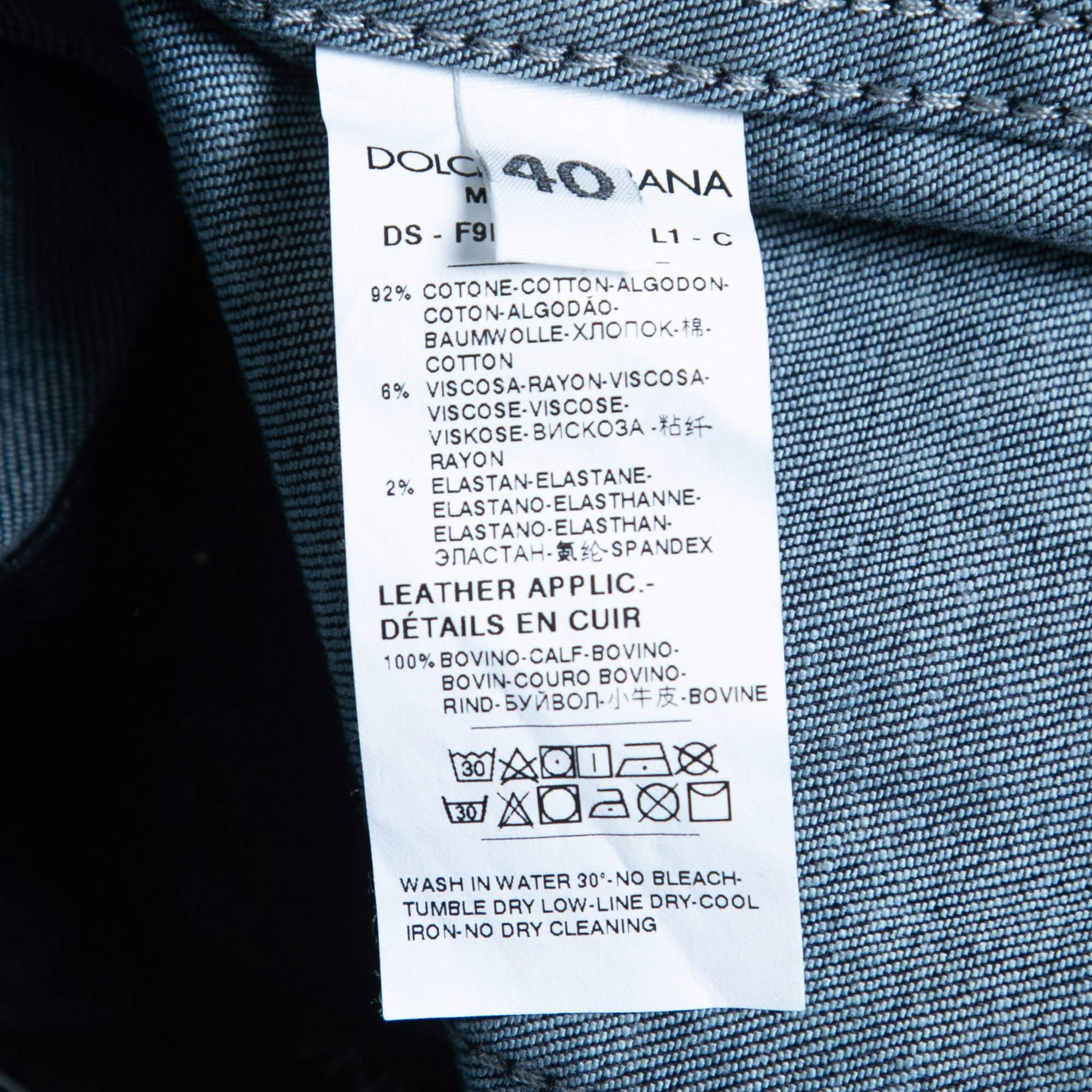 Dolce & Gabbana Navy Blue Corduroy Button Front Jacket S 2