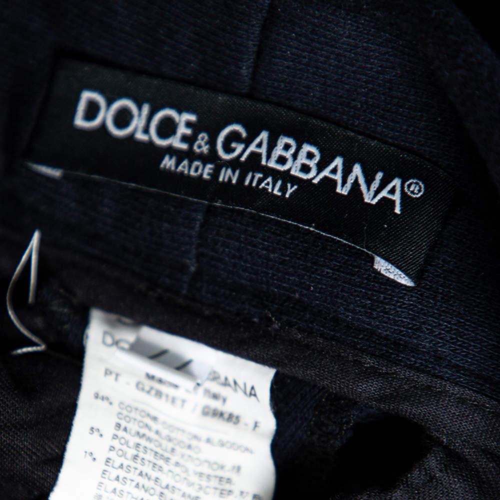 Women's Dolce & Gabbana Navy Blue Cotton Biker Sweatpants M