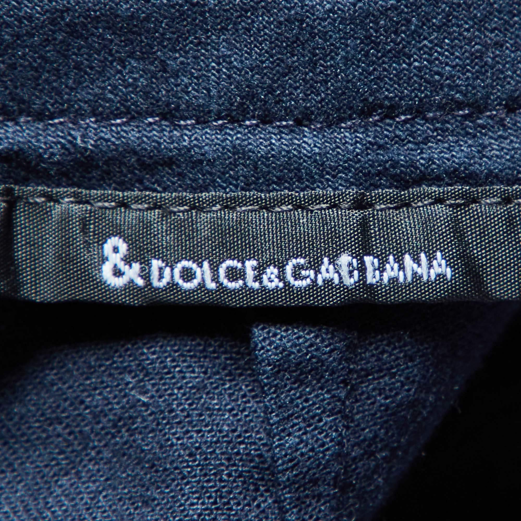 Dolce & Gabbana Pantalon Capri en coton bleu marine M Bon état - En vente à Dubai, Al Qouz 2
