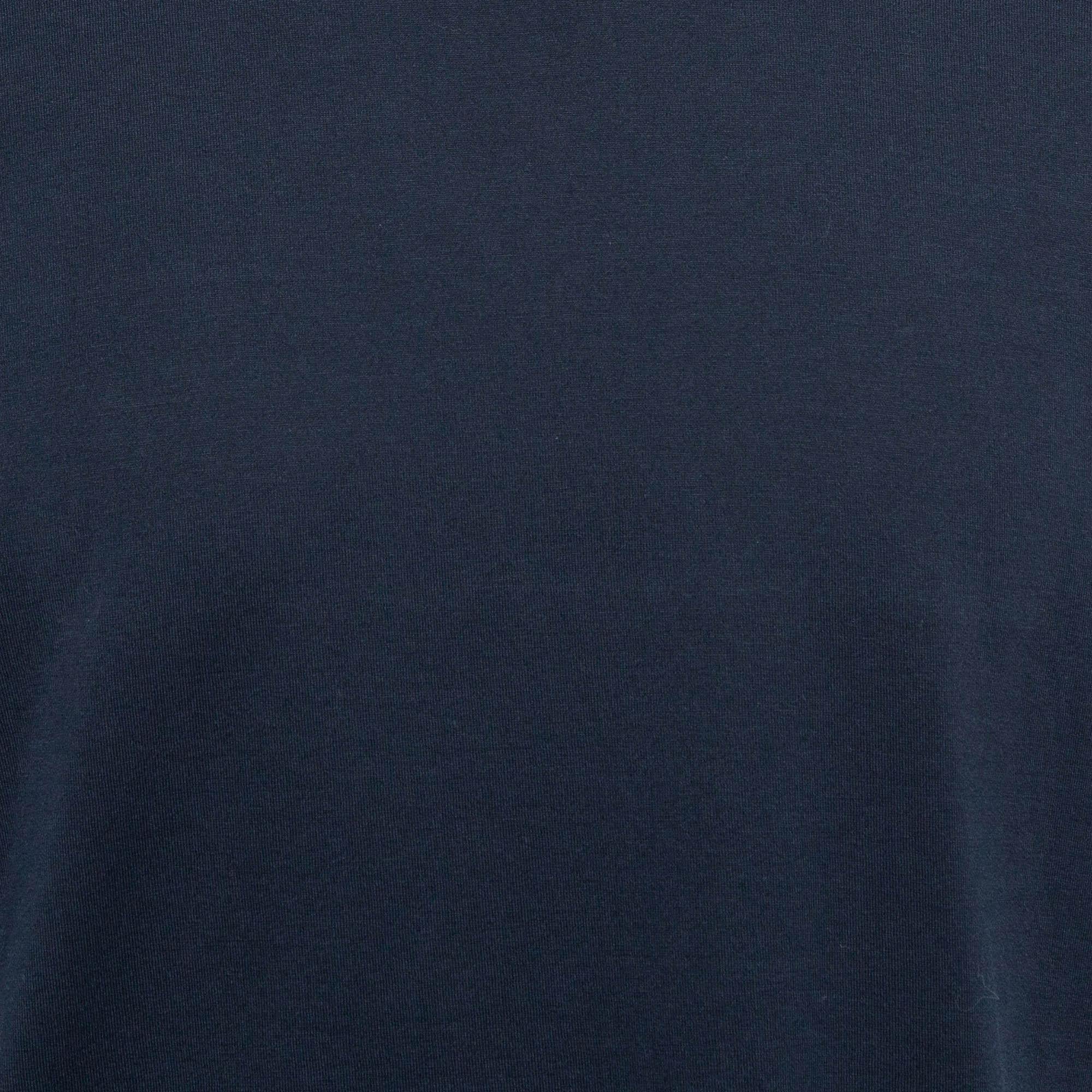 Black Dolce & Gabbana Navy Blue Cotton Jersey Crew Neck T-Shirt XXL For Sale