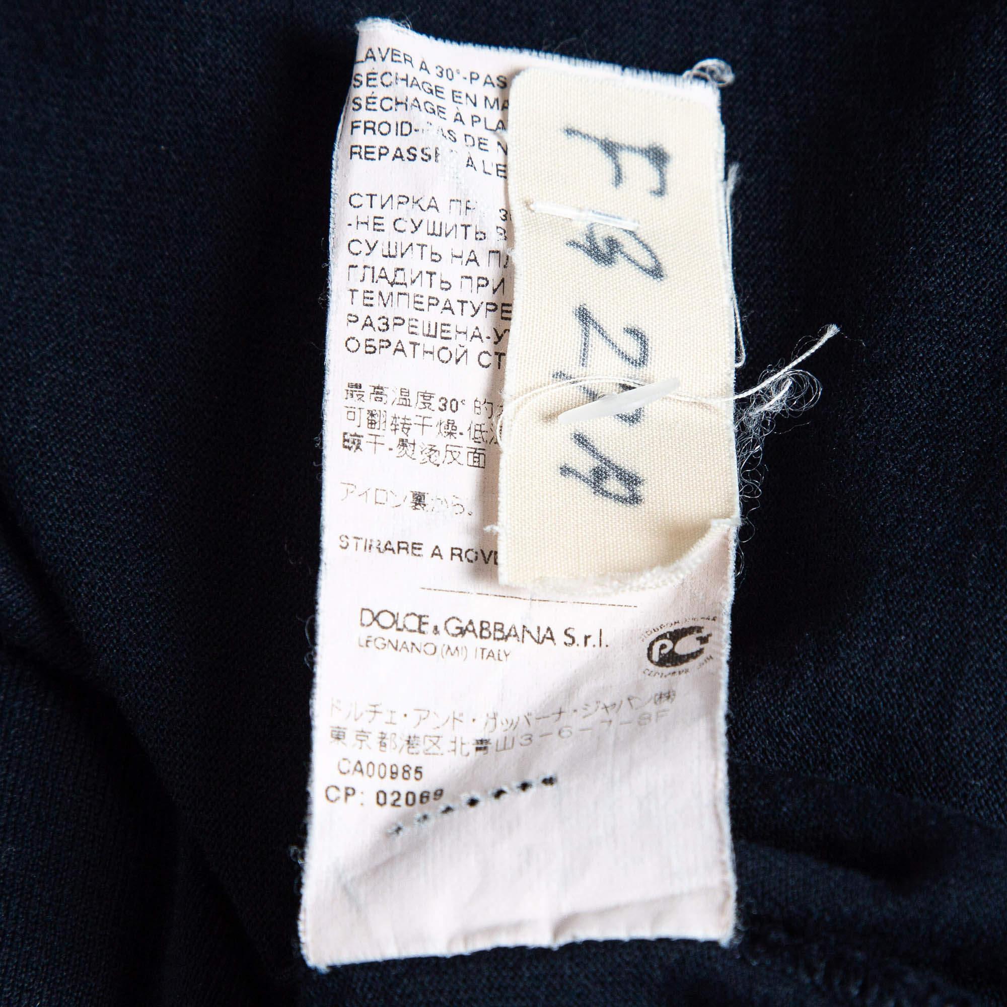 Men's Dolce & Gabbana Navy Blue Cotton Jersey Crew Neck T-Shirt XXL For Sale
