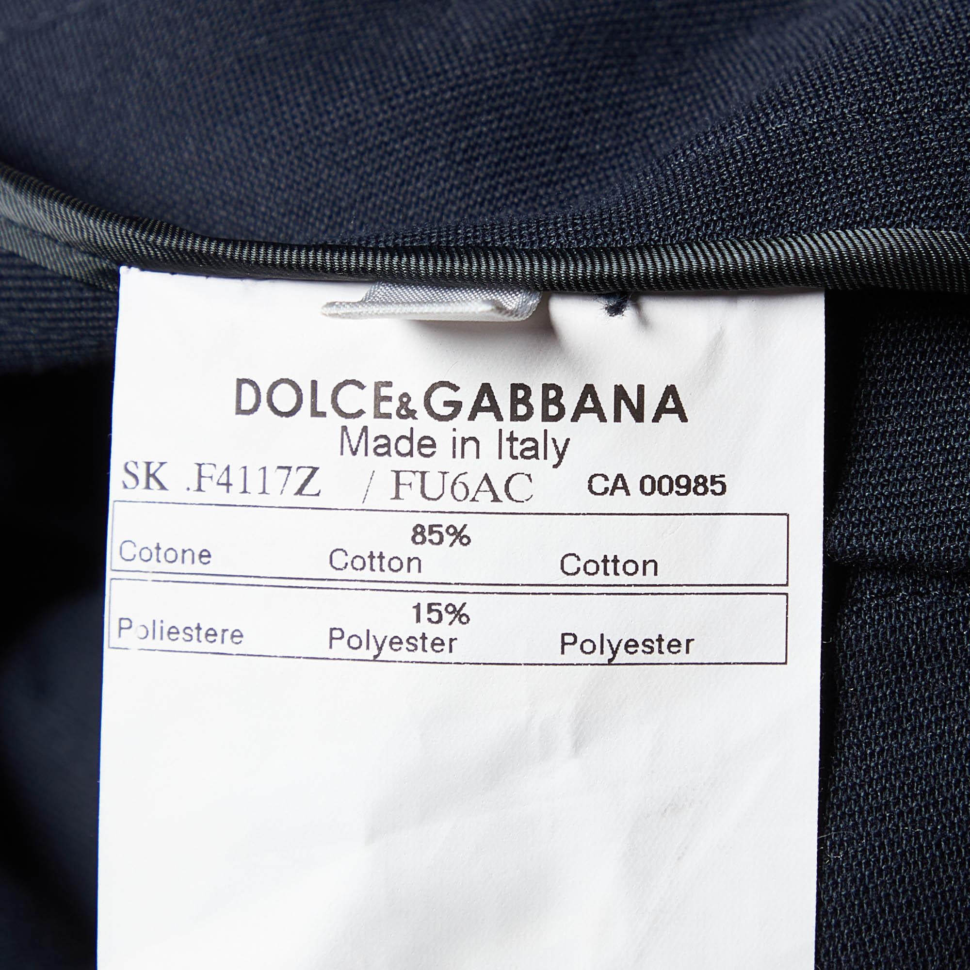 Women's Dolce & Gabbana Navy Blue Cotton Sequined Skirt M