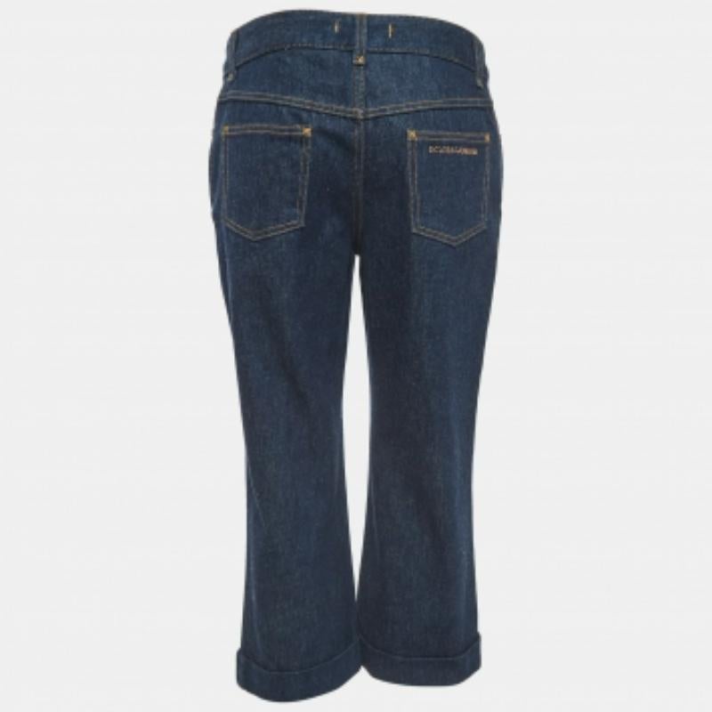 De las mujeres Dolce & Gabbana Vaqueros Capri Azul Marino M Cintura 30 en venta