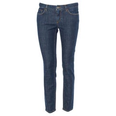 Dolce & Gabbana Navy Blue Denim Contrast Applique Detail Skinny Fit Jeans M
