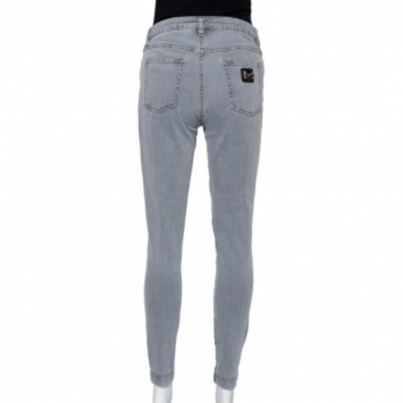 Dolce & Gabbana Navy Blue Denim Distressed Kate Jeans M For Sale 2