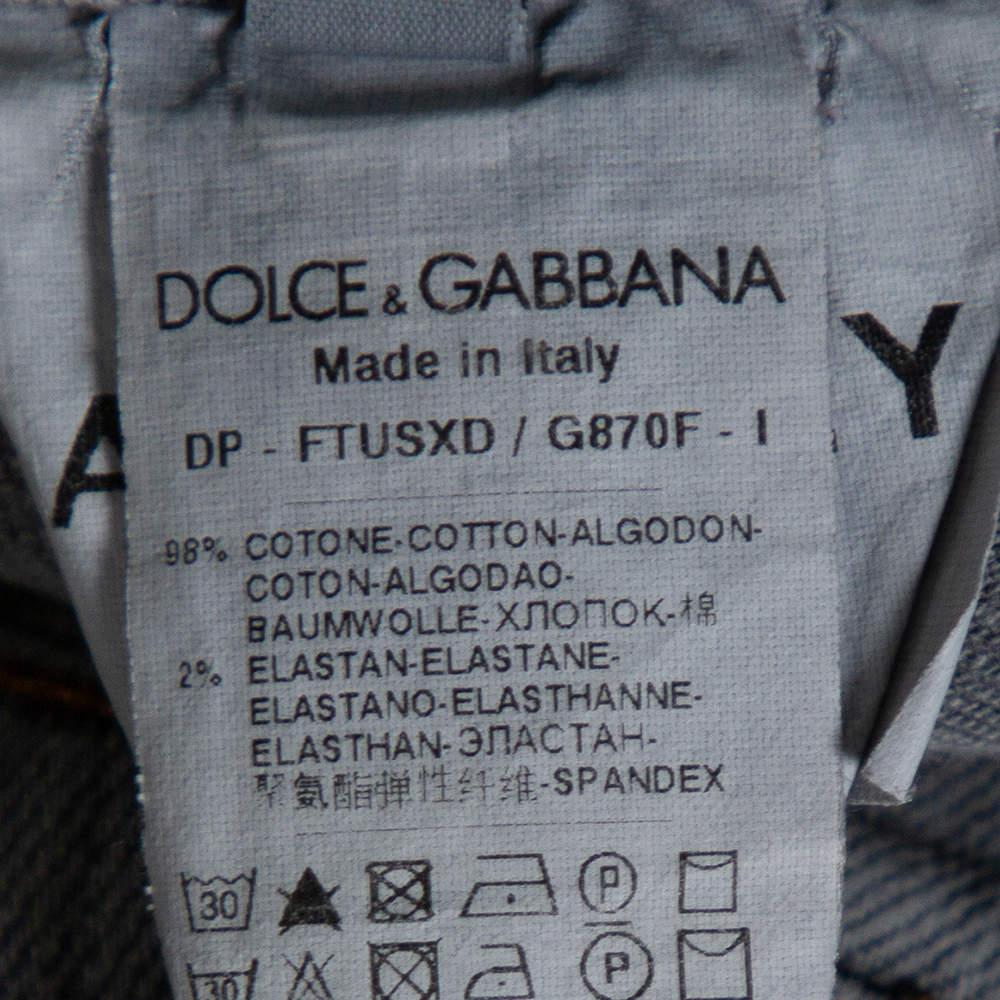 Dolce & Gabbana Navy Blue Denim Distressed Kate Jeans M For Sale 3