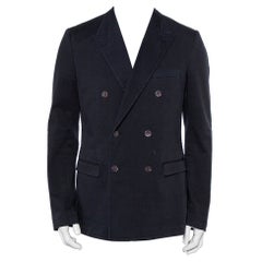 Dolce & Gabbana Navy Blue Denim Double Breasted Blazer XXL