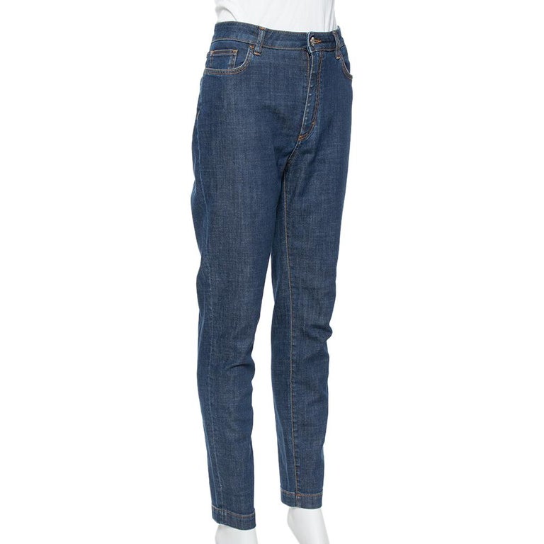 Dolce and Gabbana Navy Blue Denim Skinny Audrey Jeans L For Sale at 1stDibs