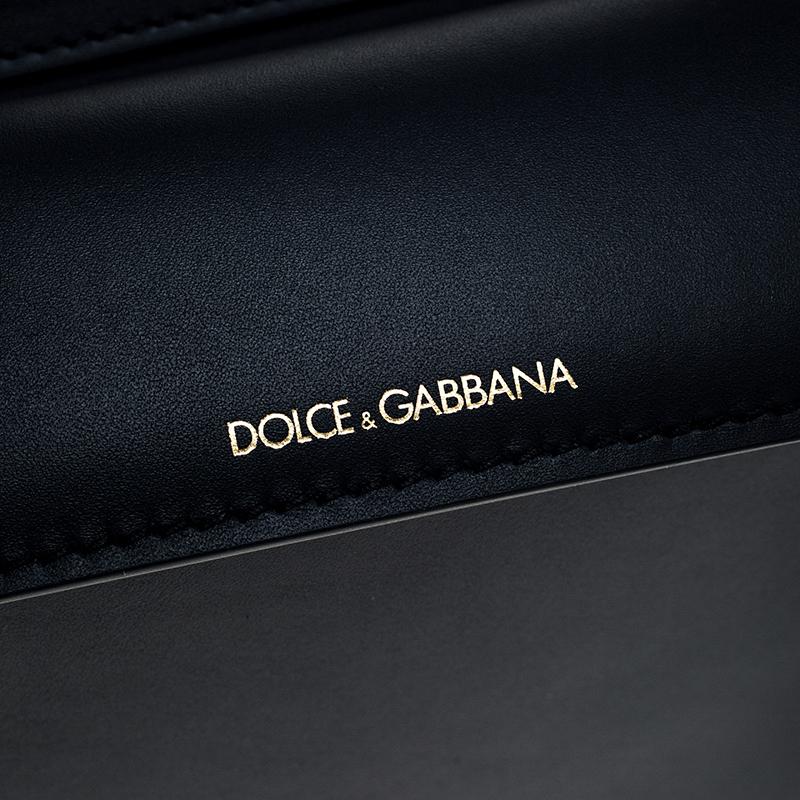Dolce & Gabbana Marineblaues Leder Sicily 58 Top Handle Bag 5