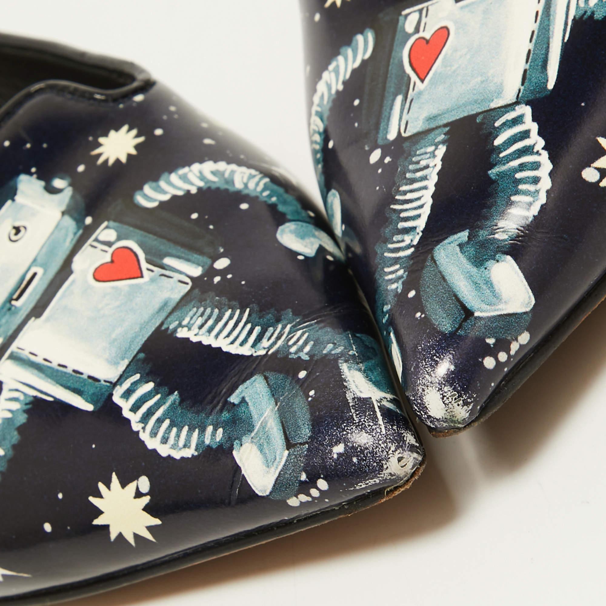Dolce & Gabbana Navy Blue Patent leather Galaxy Print Ballet Flats Size 35.5 3