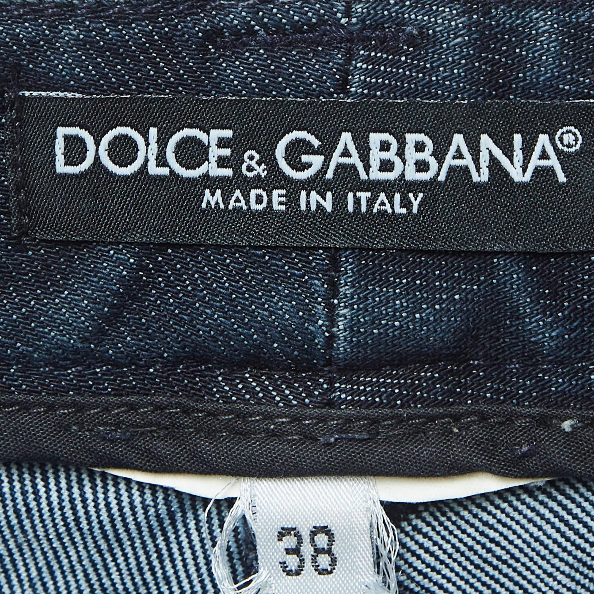 Dolce & Gabbana Jeans bleu marine à rayures latérales S taille 28'' Pour femmes en vente