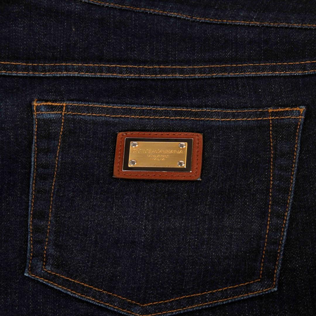 Noir Dolce & Gabbana Jeans taille basse en denim marine Taille XXL en vente
