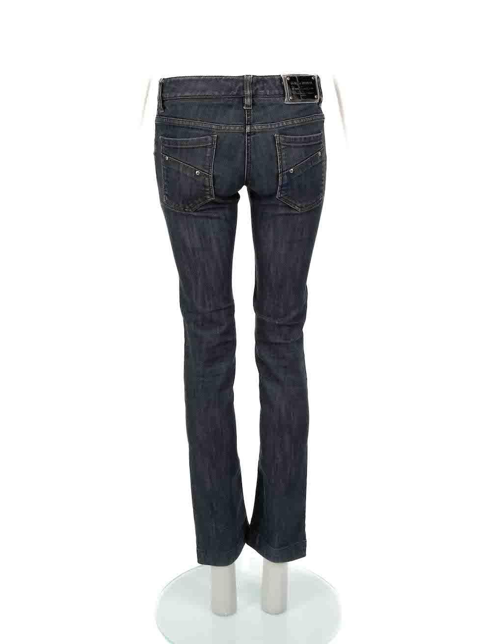 Dolce & Gabbana Navy Denim Skinny Jeans Size S In Excellent Condition For Sale In London, GB