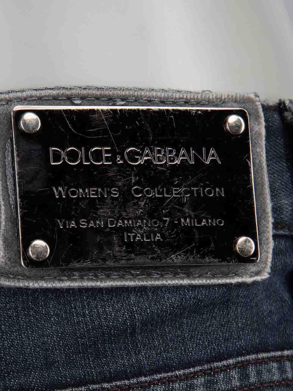 Women's Dolce & Gabbana Navy Denim Skinny Jeans Size S For Sale