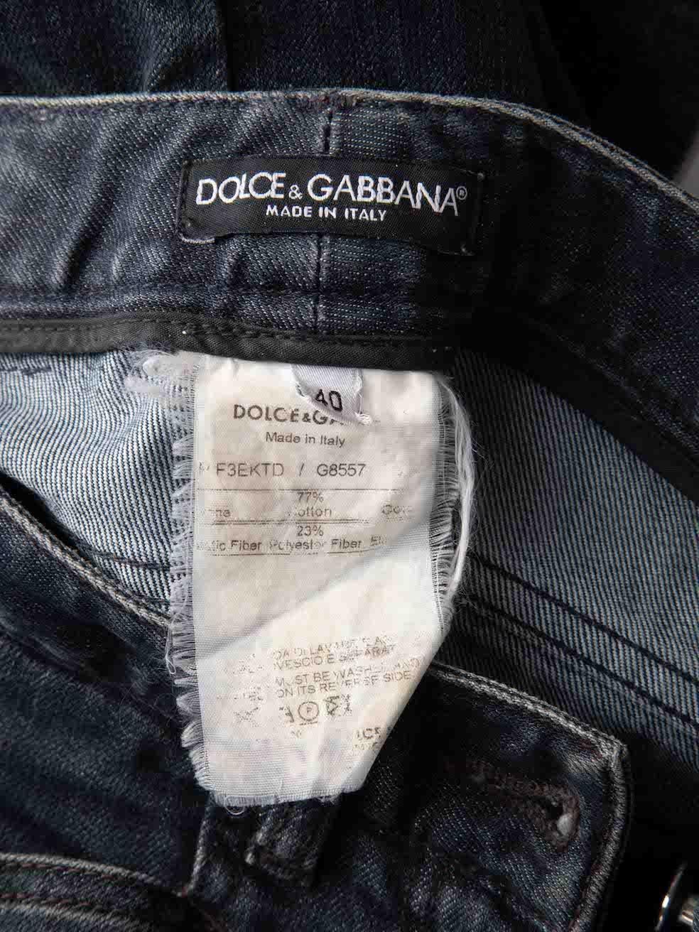 Dolce & Gabbana Navy Denim Skinny Jeans Size S For Sale 1