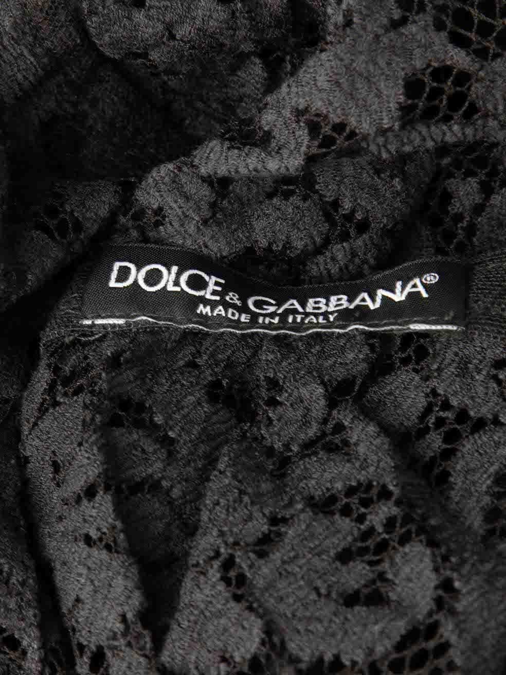 Dolce & Gabbana Navy Lace Ruched Dress Size S For Sale 3
