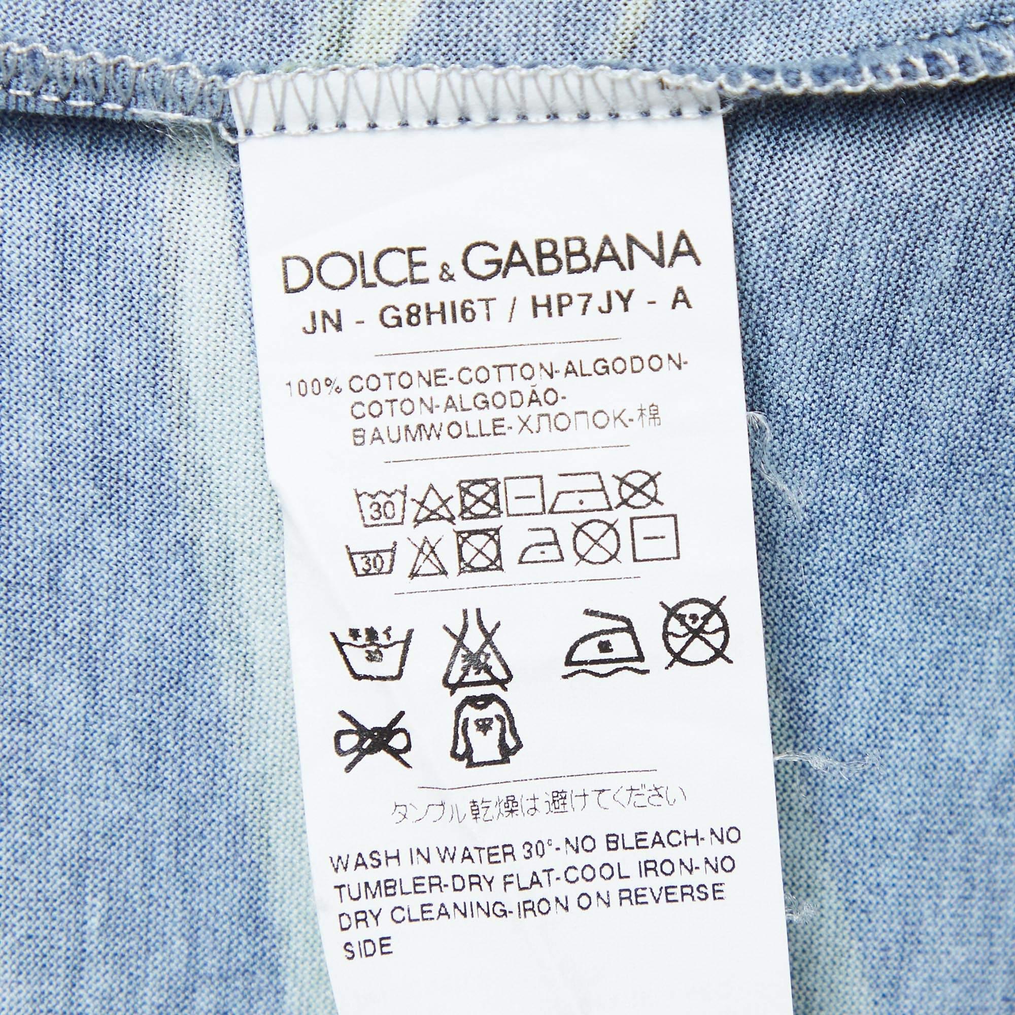 T-shirt sans manches Dolce & Gabbana imprimé bleu marine XS Pour hommes 