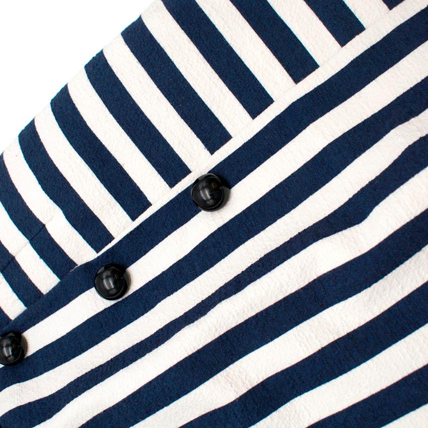 Dolce & Gabbana Navy & White Striped Mini Skirt - Size US 8 In Excellent Condition In London, GB