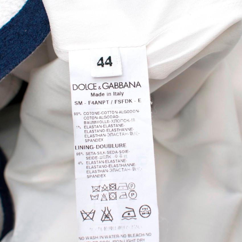 Women's Dolce & Gabbana Navy & White Striped Mini Skirt - Size US 8