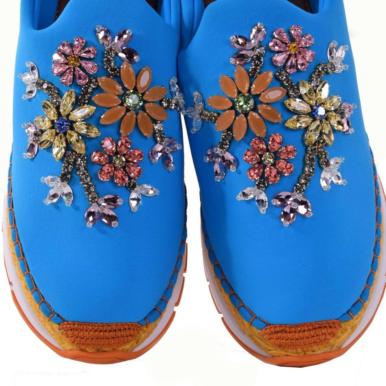 Dolce & Gabbana - Neoprene Espadrilles Sneaker Blue EUR 35 In Excellent Condition For Sale In Erkrath, DE