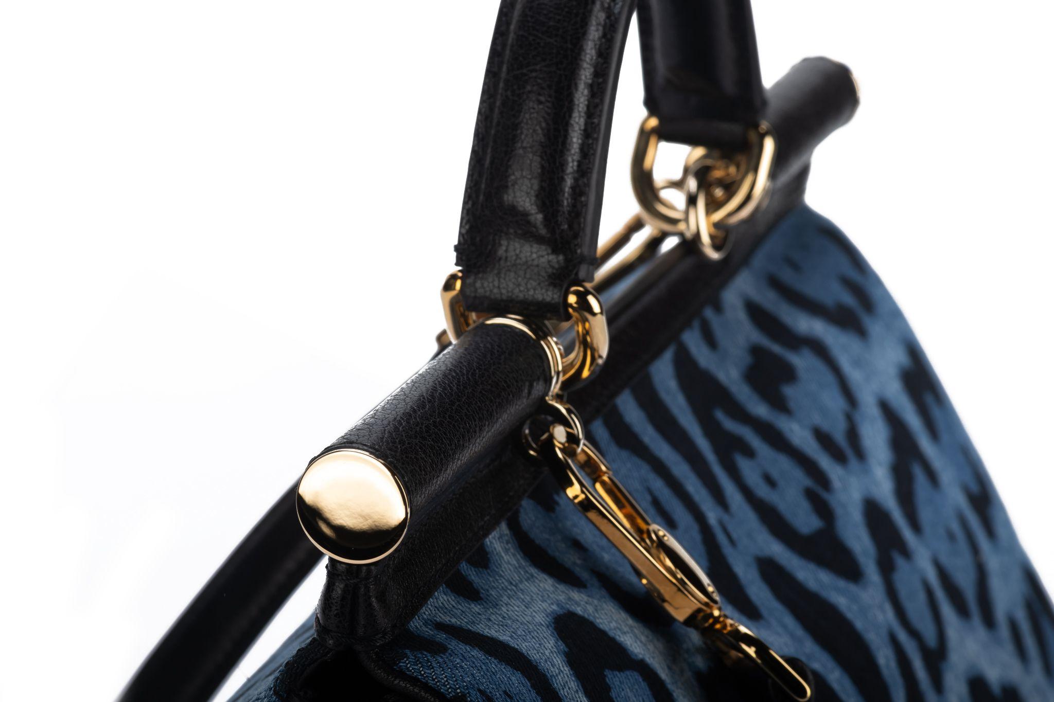 Dolce & Gabbana New Cheetah Denim LG Bag For Sale 2