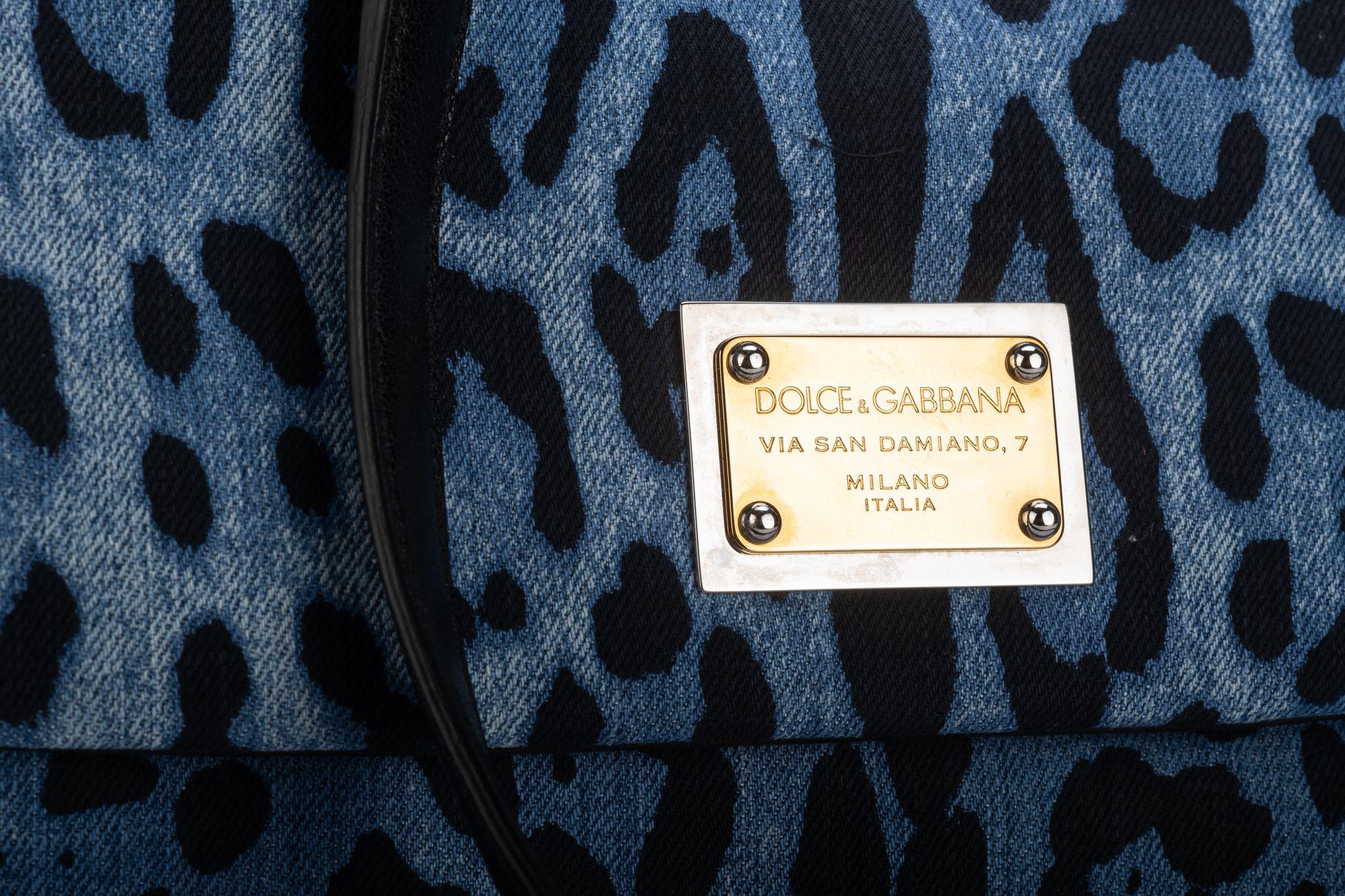 Dolce & Gabbana New Cheetah Denim LG Bag For Sale 3