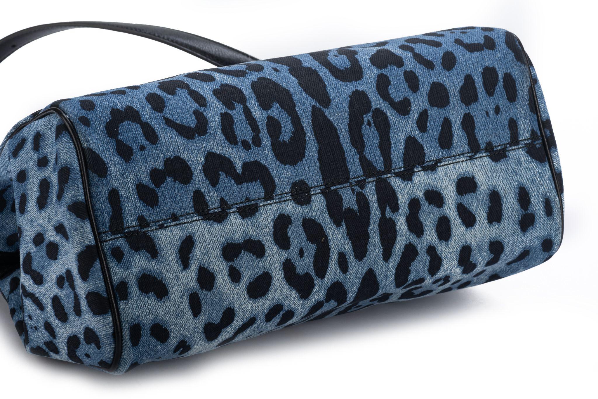 Dolce & Gabbana Neue Cheetah-Denim-Tasche LG Damen im Angebot