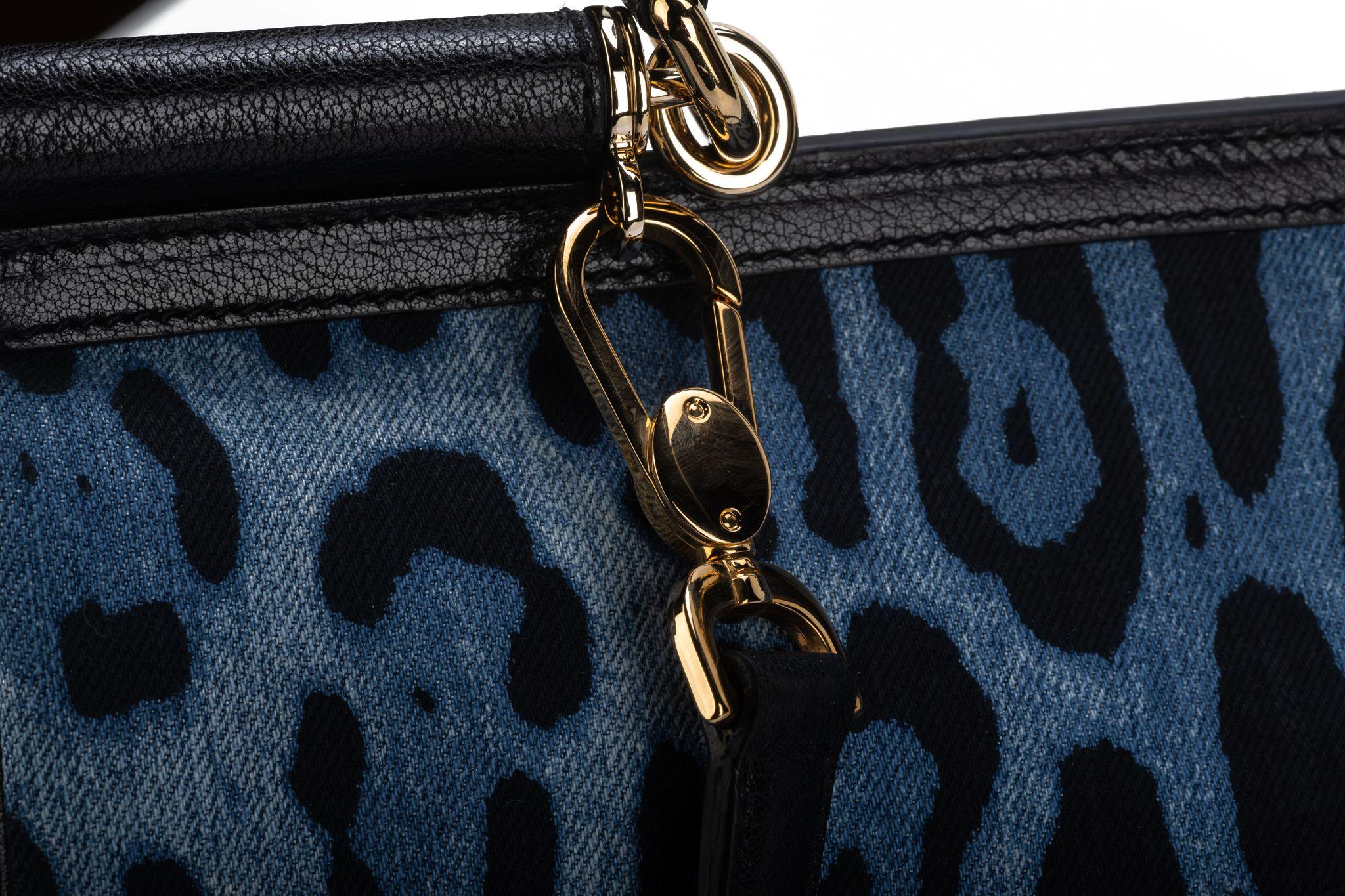 Women's Dolce & Gabbana New Cheetah Denim LG Bag For Sale