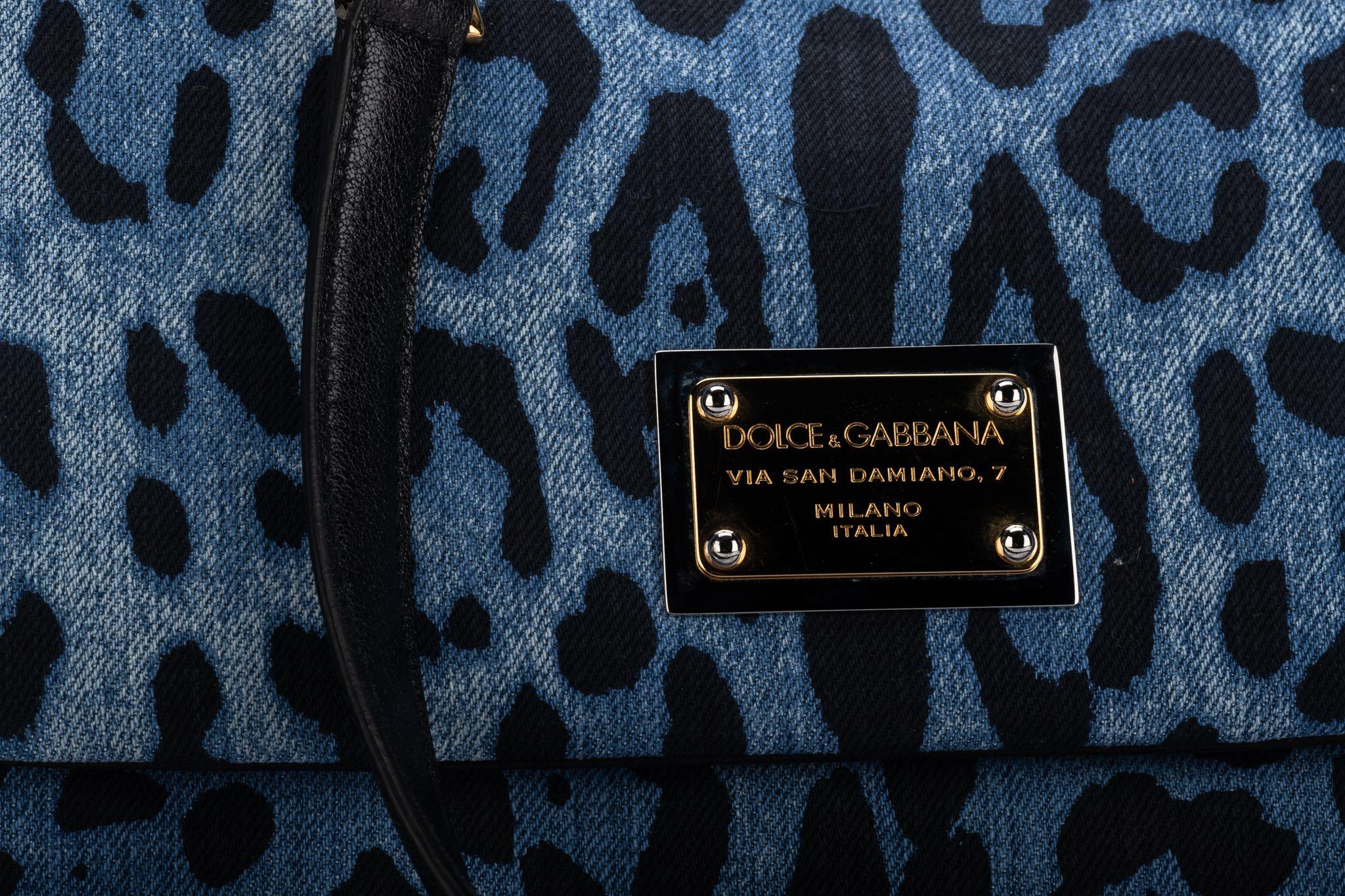 Dolce & Gabbana New Cheetah Denim LG Bag For Sale 1