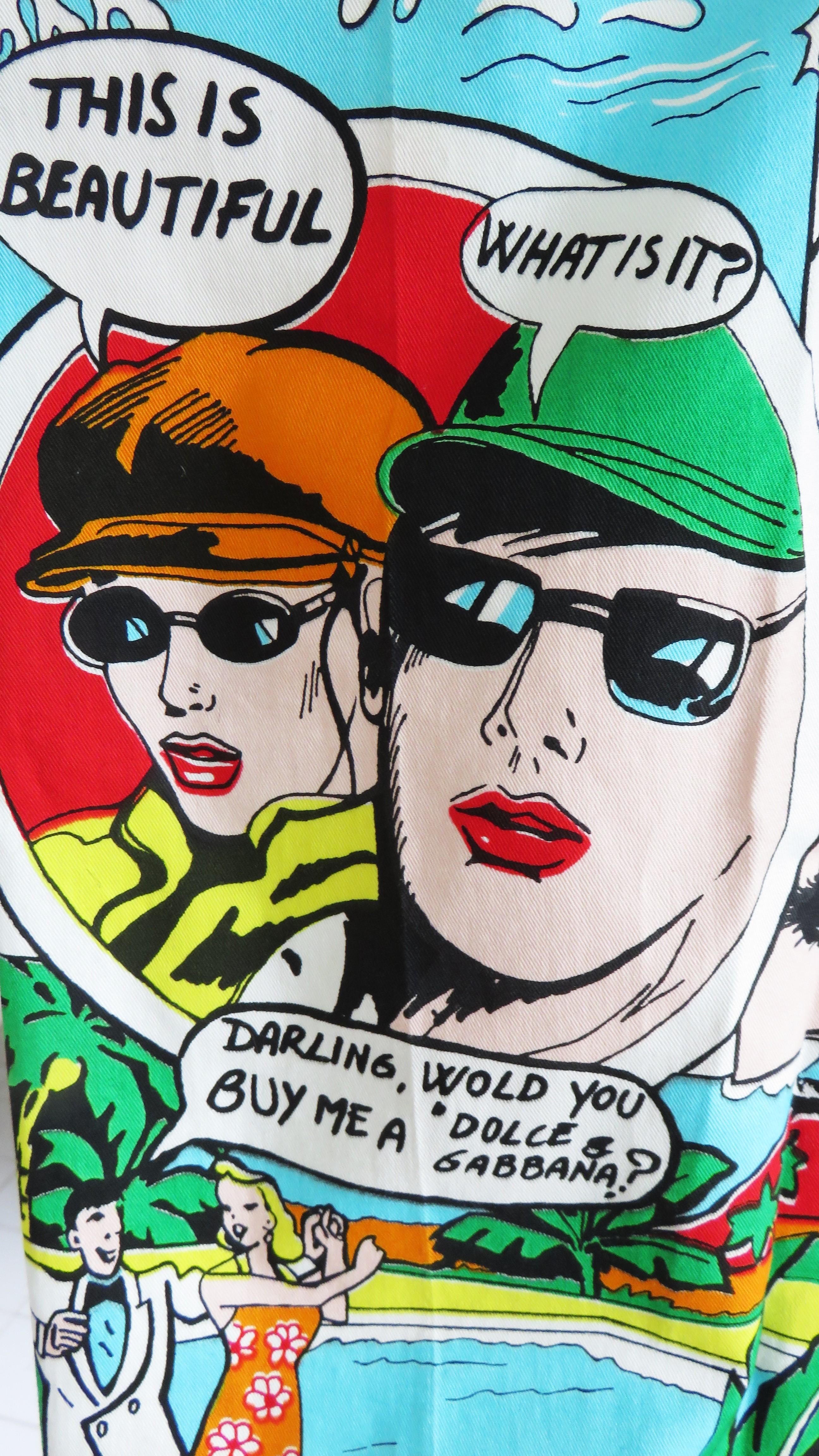 Dolce & Gabbana New Comic Strip Hose im Zustand „Hervorragend“ in Water Mill, NY