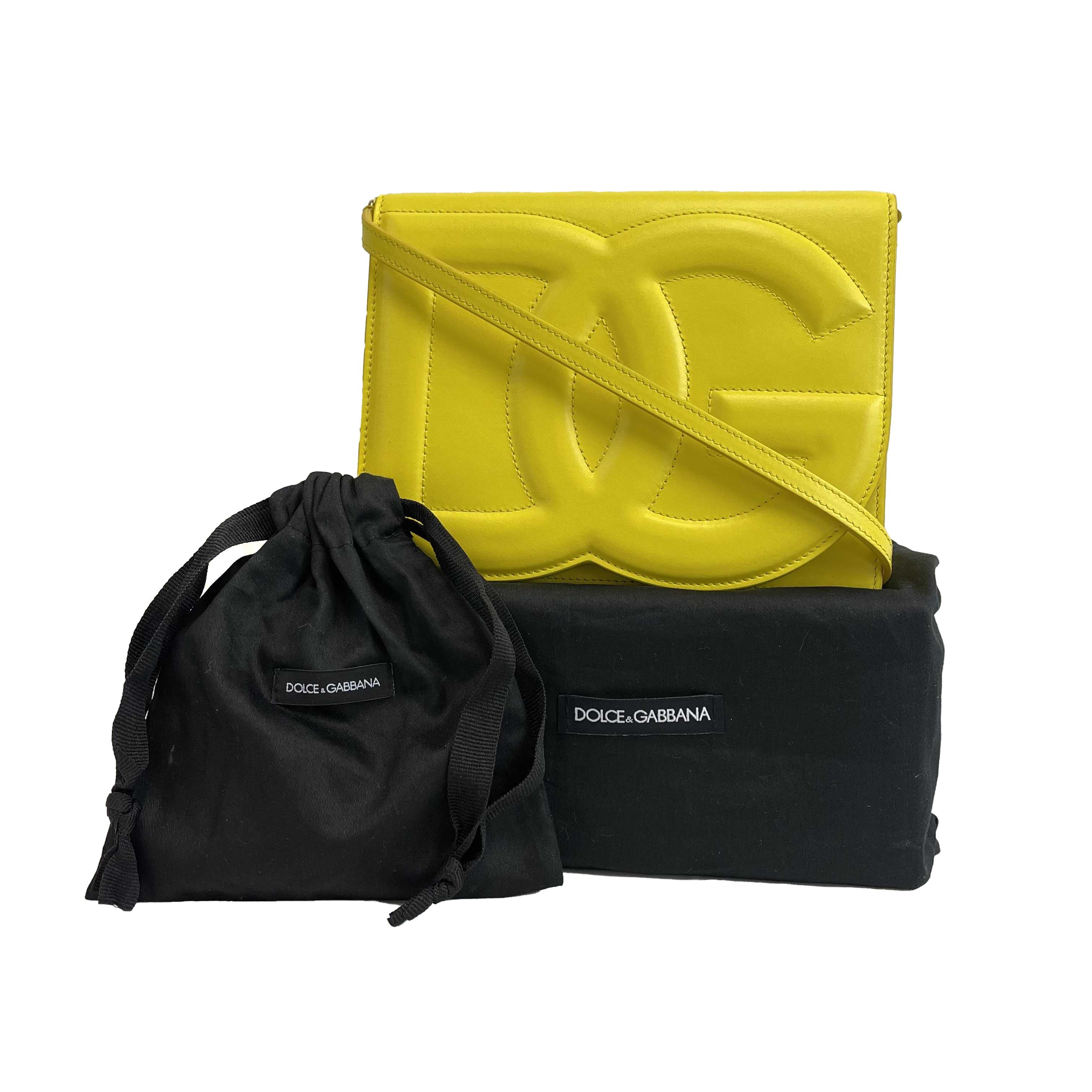 Women's 	Dolce & Gabbana - NEW DG Logo Yellow Crossbody / Shoulder Bag
