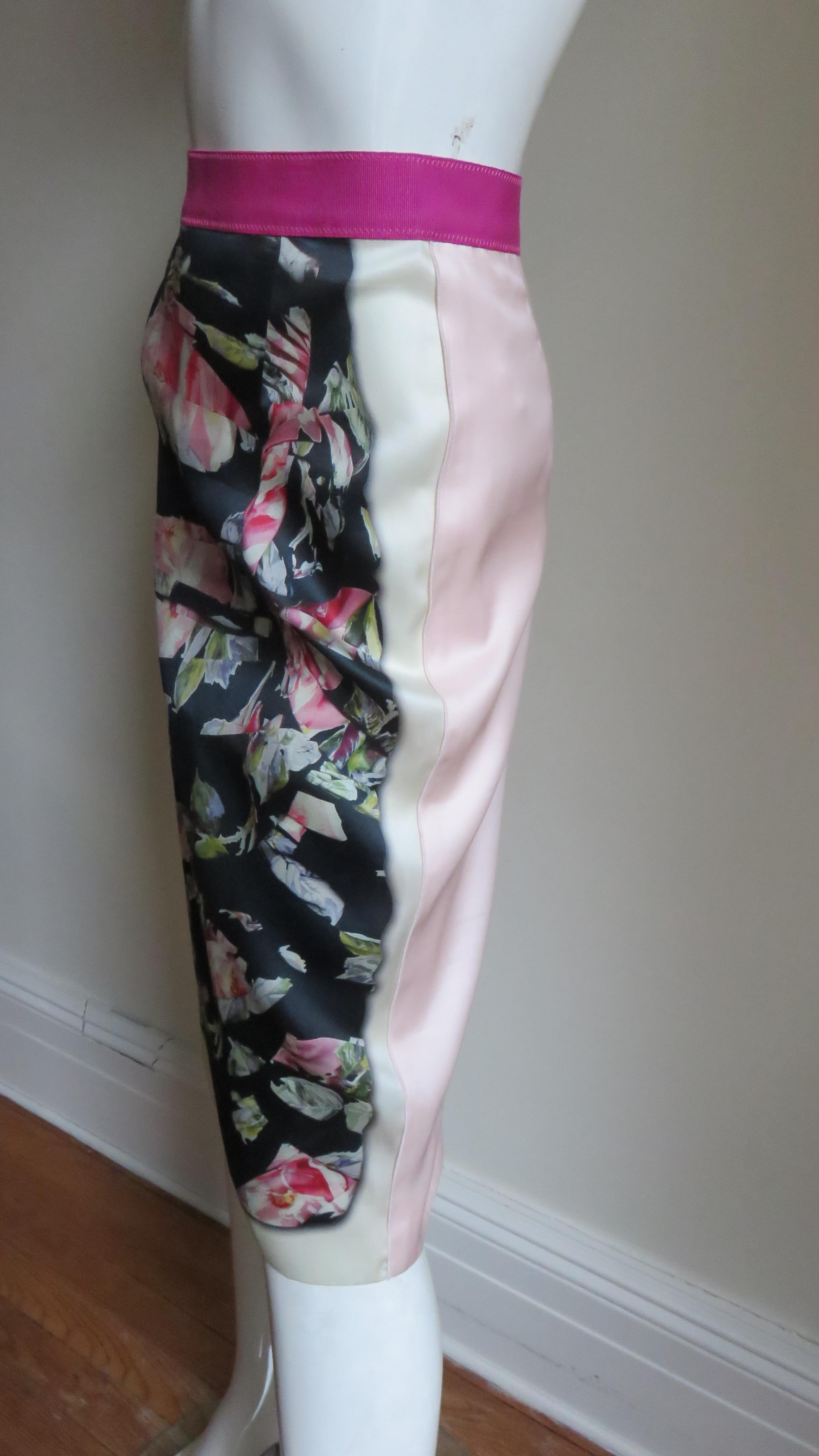 Dolce & Gabbana New Color Block Silk Skirt For Sale 3
