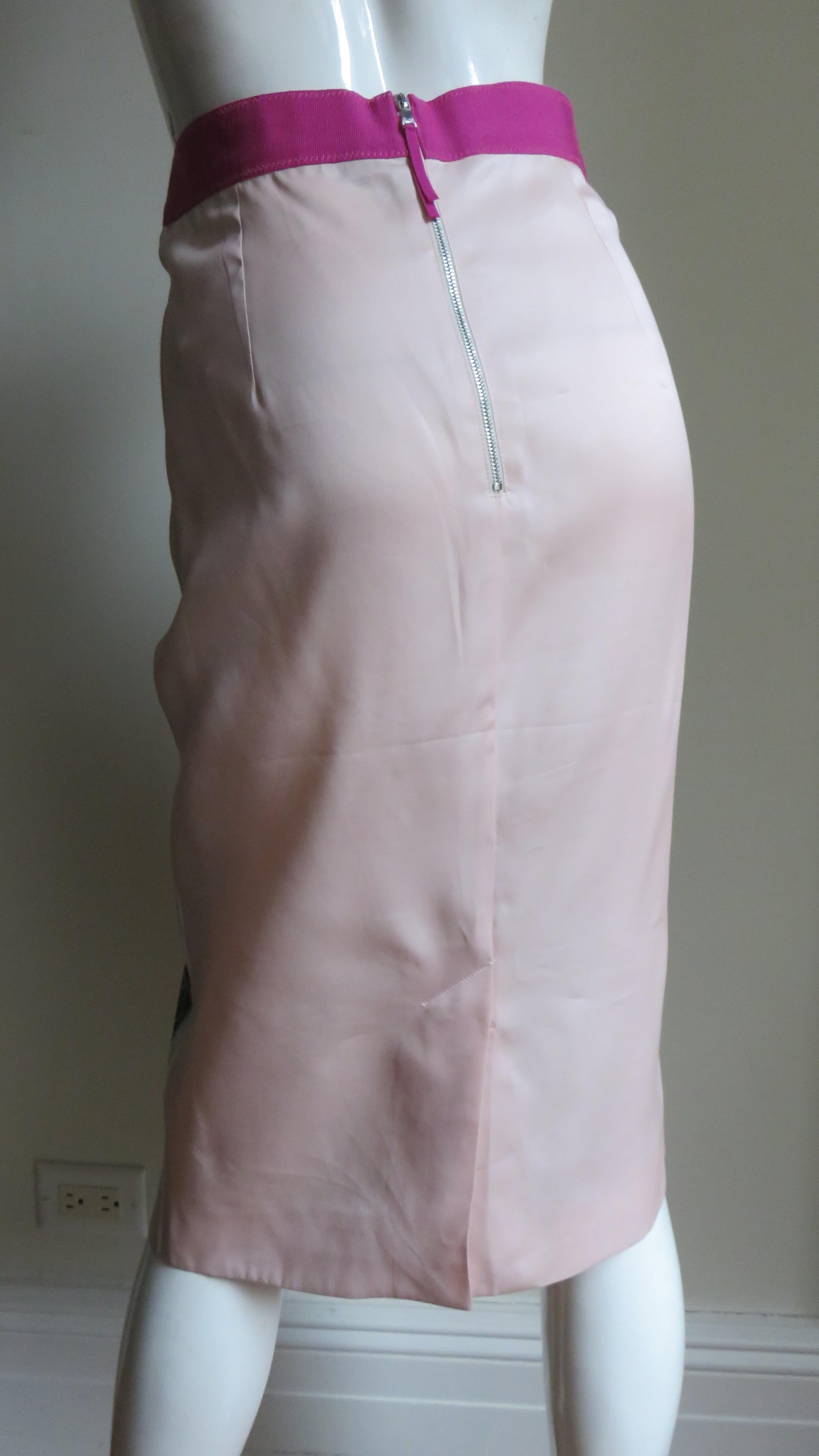 Dolce & Gabbana New Color Block Silk Skirt For Sale 4
