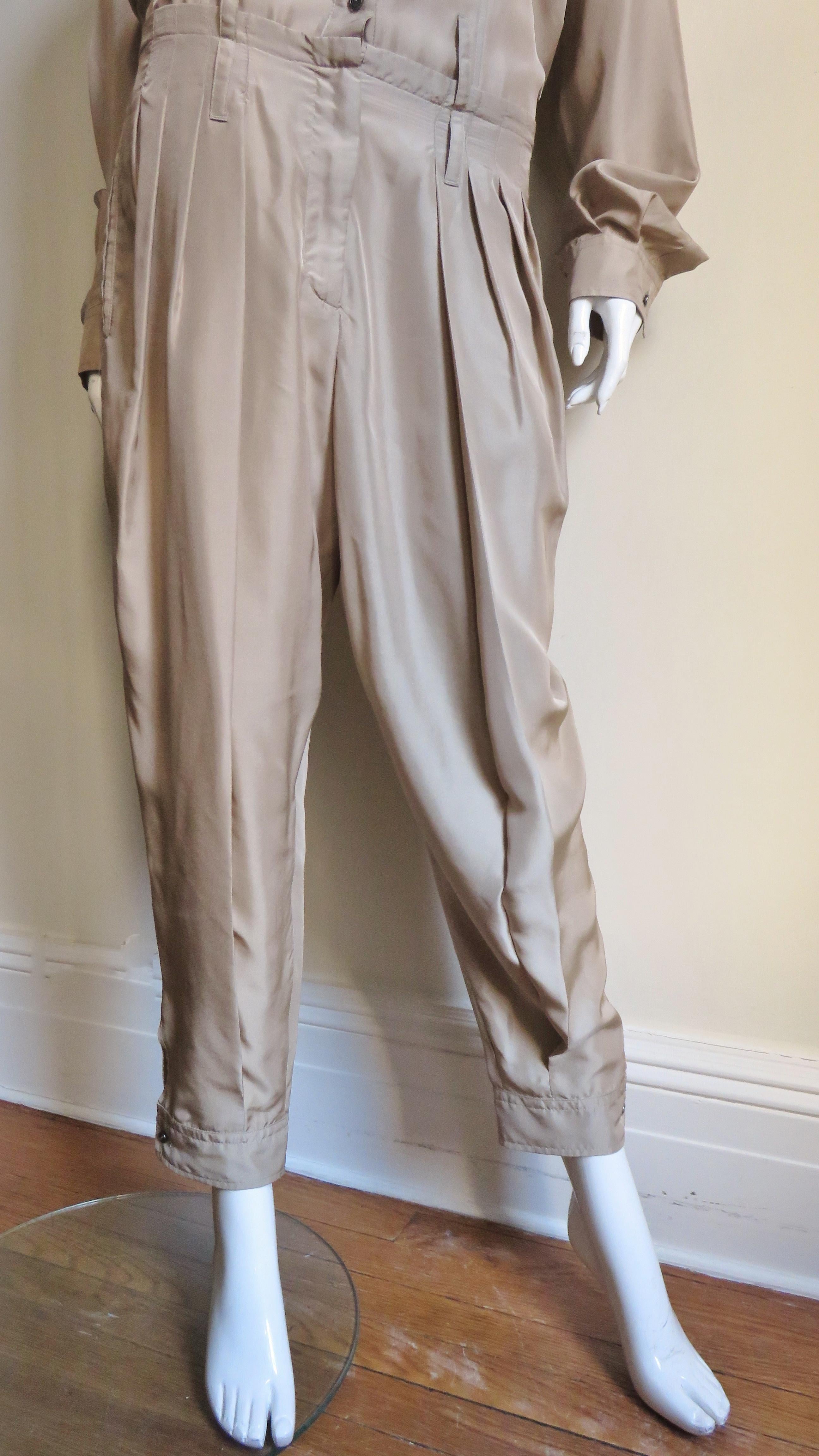 Brown Dolce & Gabbana New Silk Jumpsuit For Sale