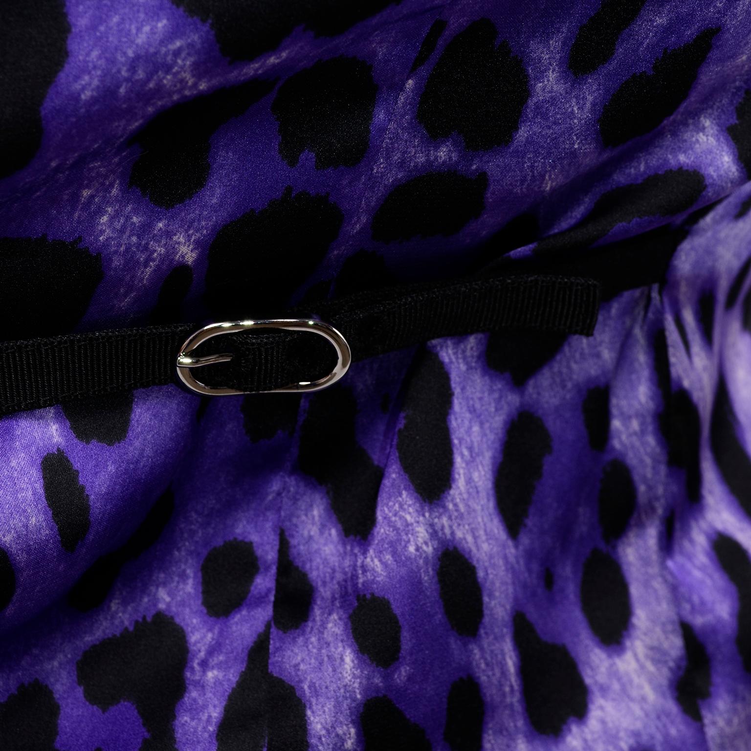 Dolce & Gabbana New With Original Tags Black Tuxedo Vest w Purple Leopard Back 1