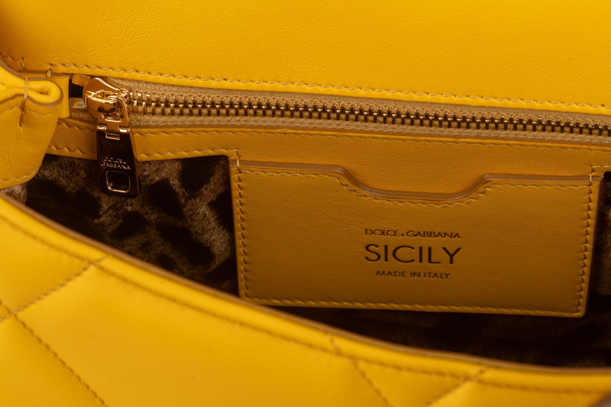 Dolce & Gabbana New Yellow Sicily Bag For Sale 6