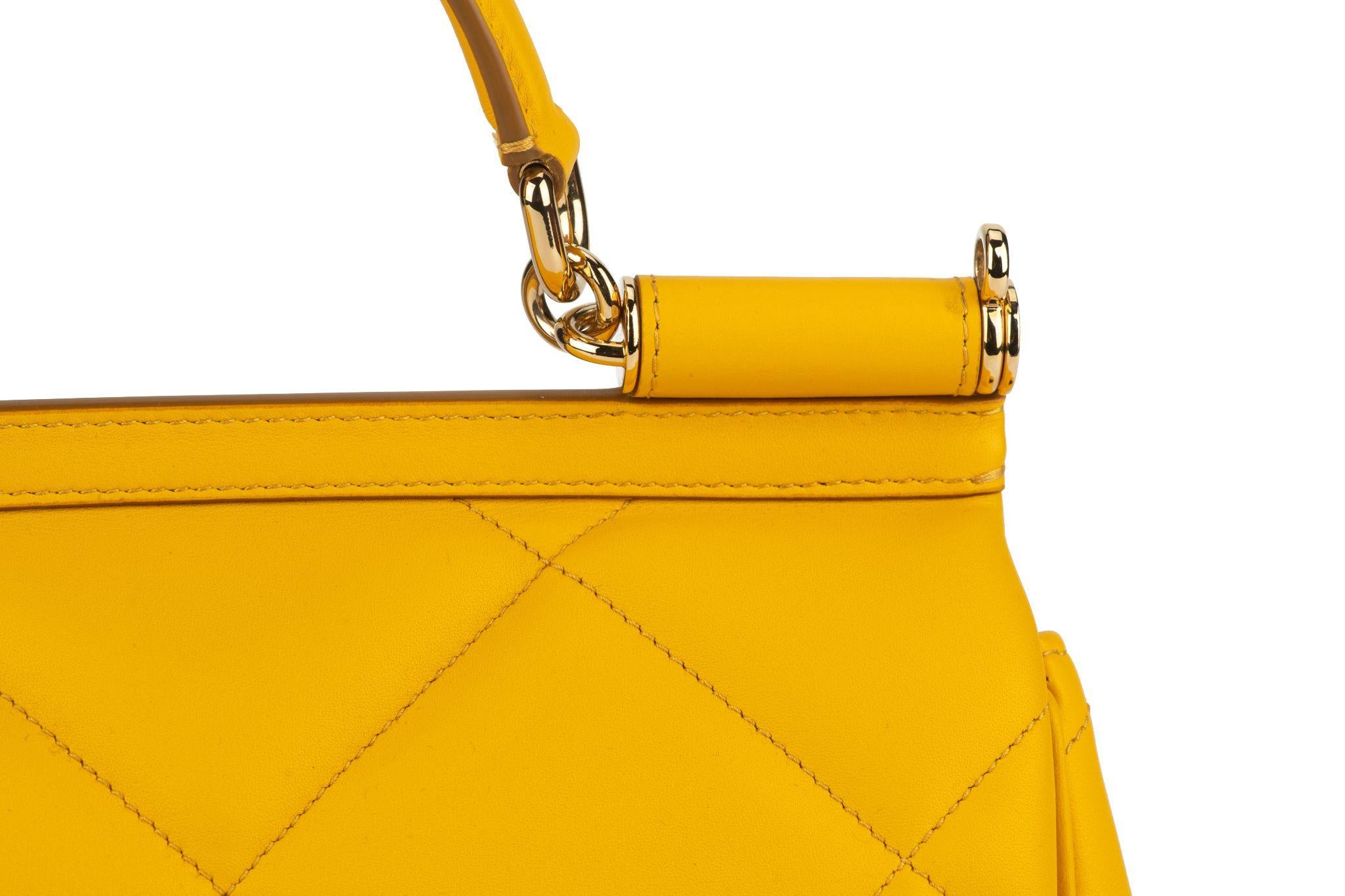 Dolce & Gabbana New Yellow Sicily Bag For Sale 5