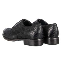 Dolce & Gabbana Nubuck Crocodile Leather Derby Shoes Black 40