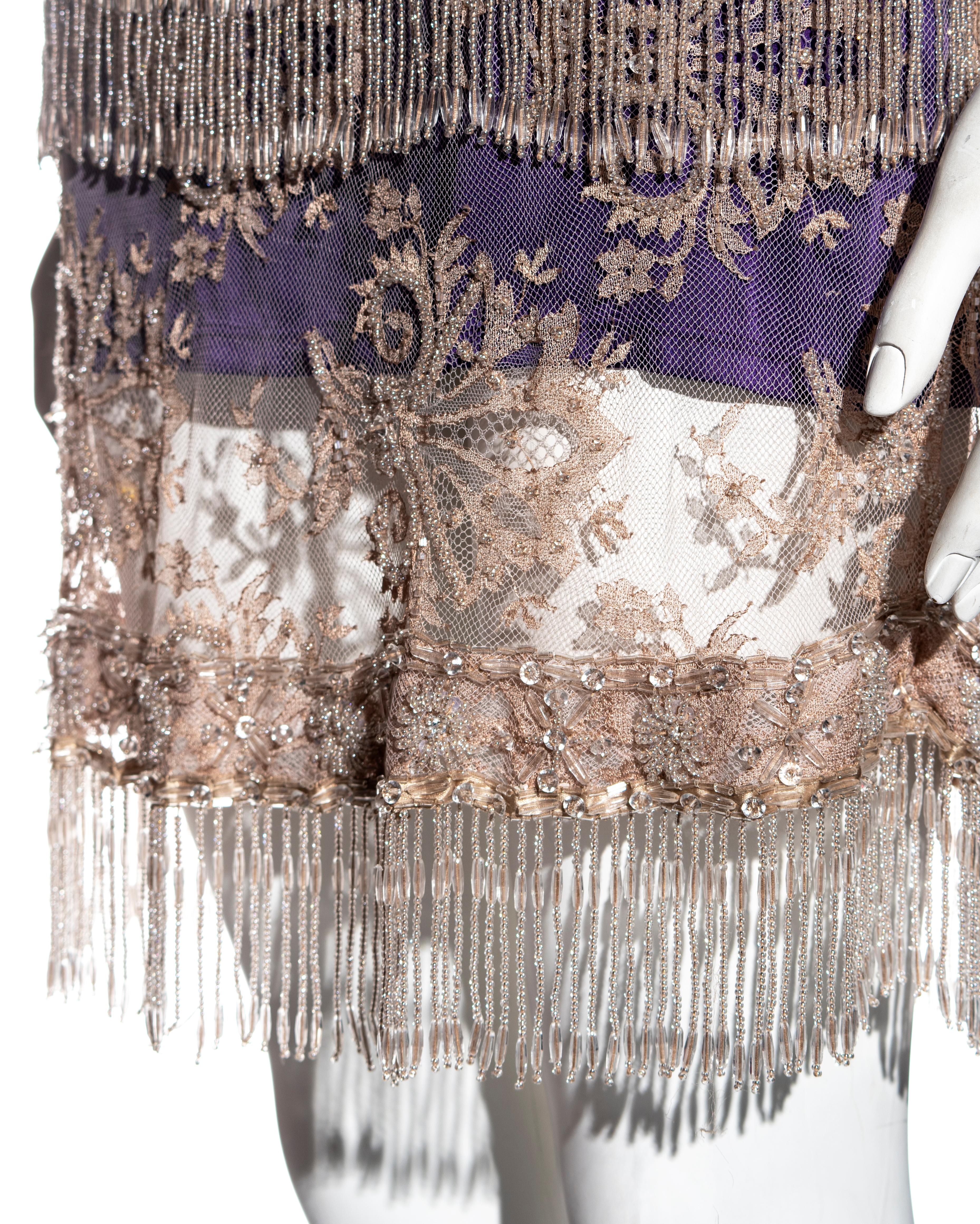 Dolce & Gabbana nude beaded lace mini dress, ss 2000 2