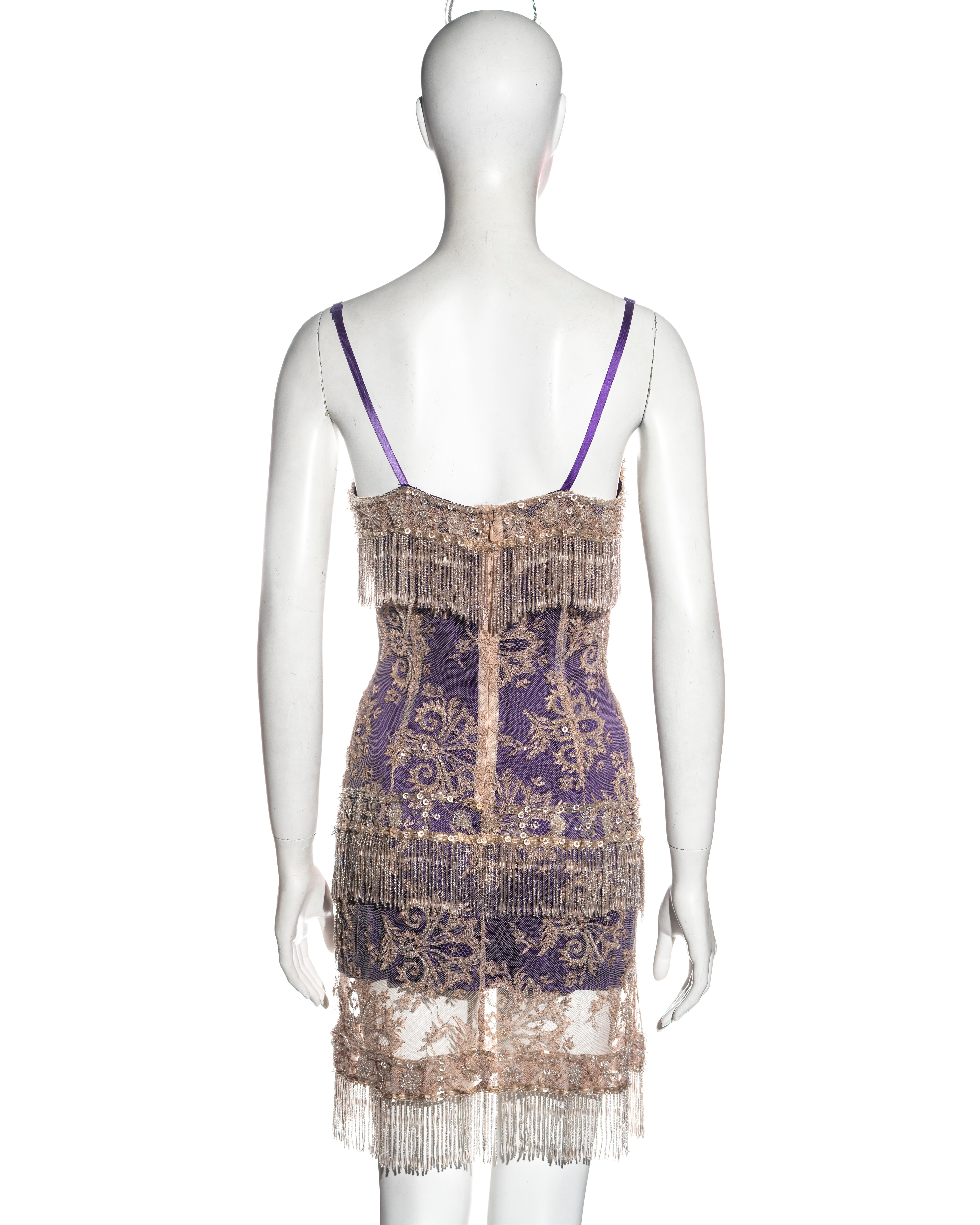 Dolce & Gabbana nude beaded lace mini dress, ss 2000 4