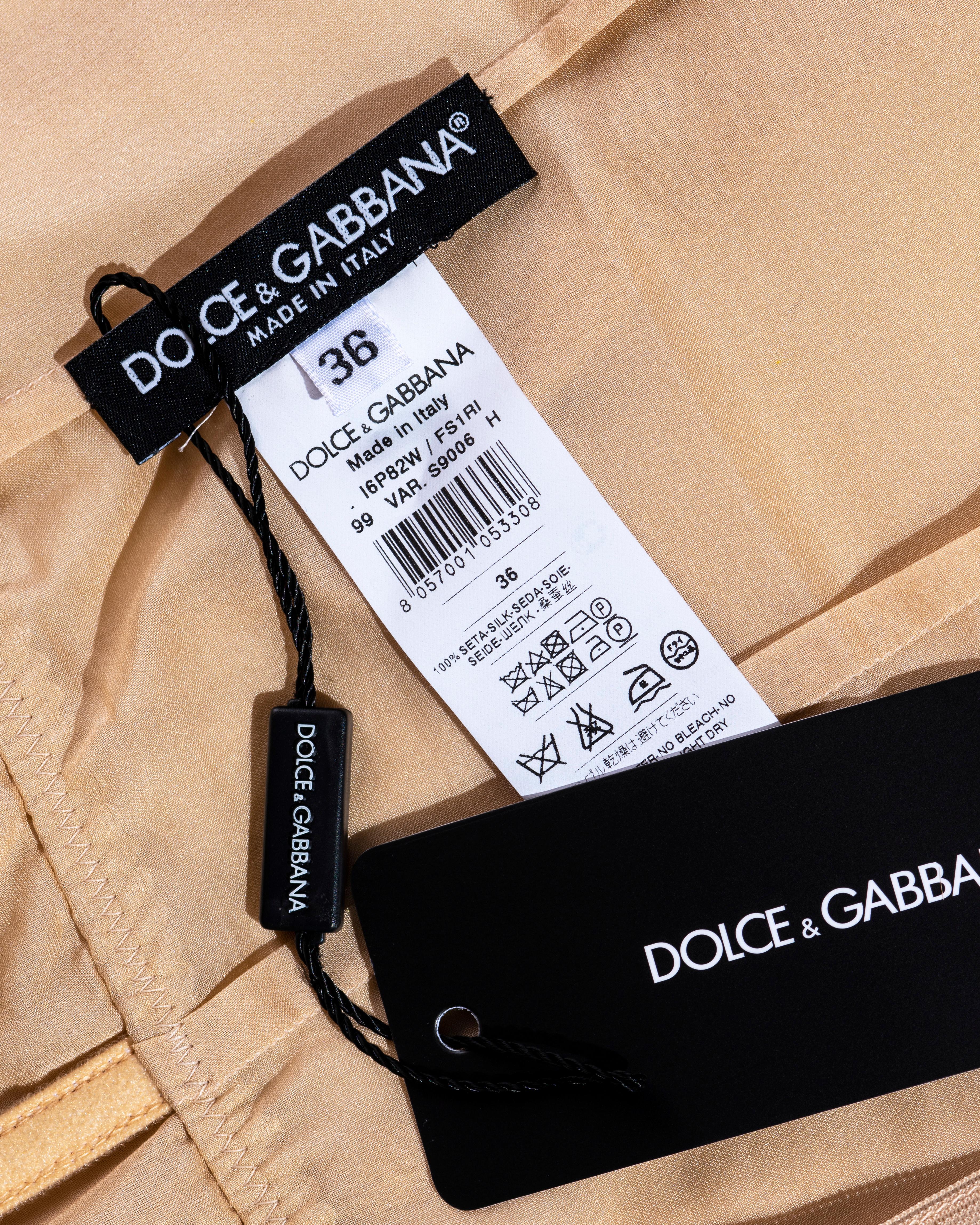 Vestido corpiño de seda transparente Dolce & Gabbana nude, c. 2000 4