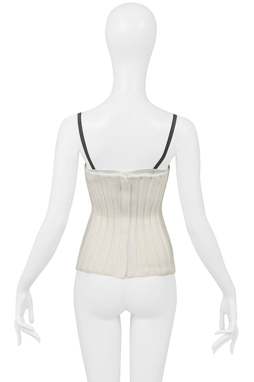Dolce & Gabbana Off White Knit Corset With Attached Bra 1999 In Excellent Condition For Sale In Los Angeles, CA