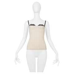 Dolce & Gabbana Off White Knit Corset With Attached Bra 1999