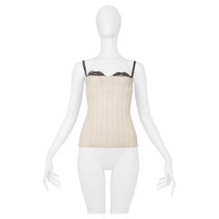 Dolce & Gabbana Corsetto in maglia bianca con reggiseno annesso 1999