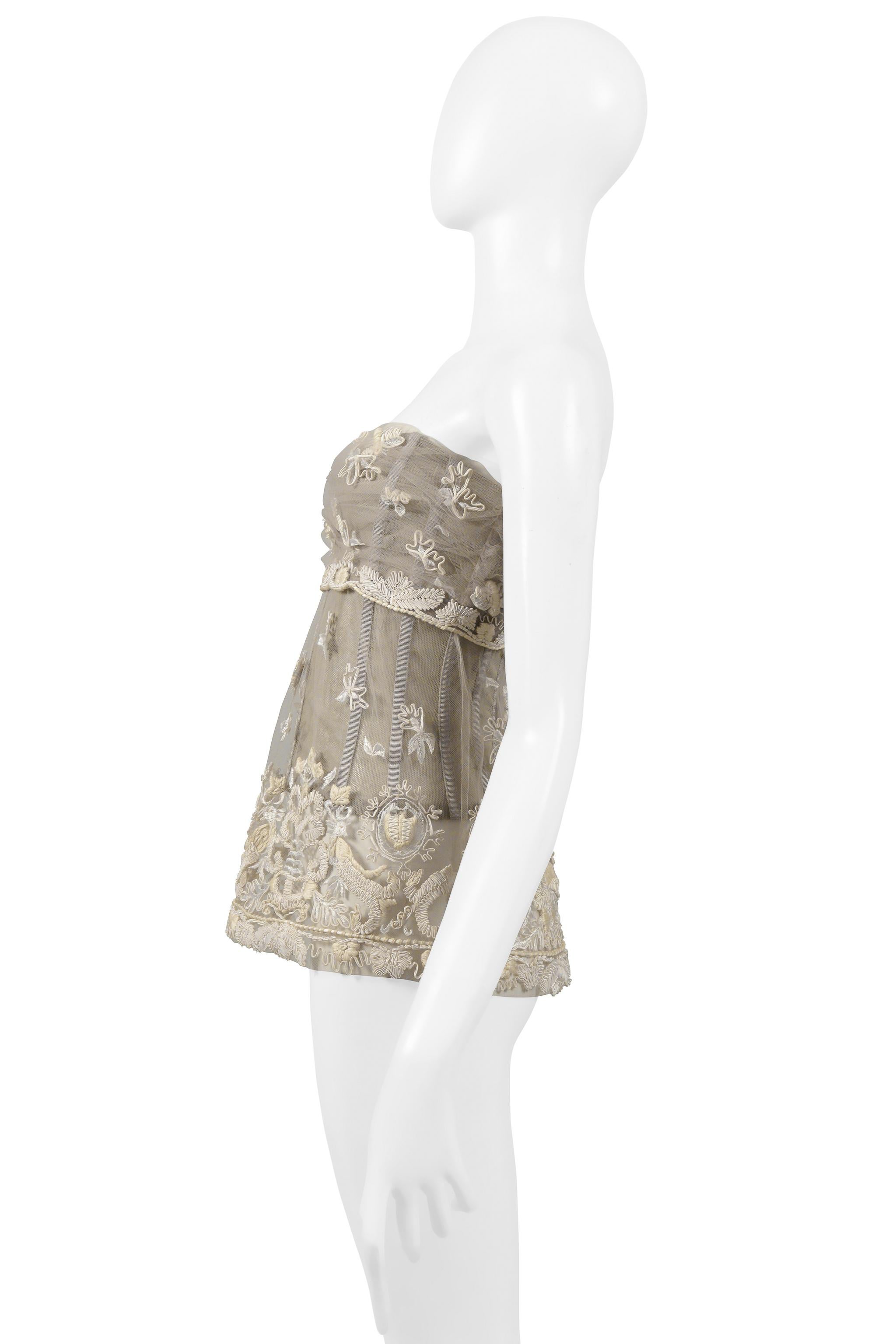 Women's Dolce & Gabbana Off-White Lace Bustier With Embroidery Side 2006